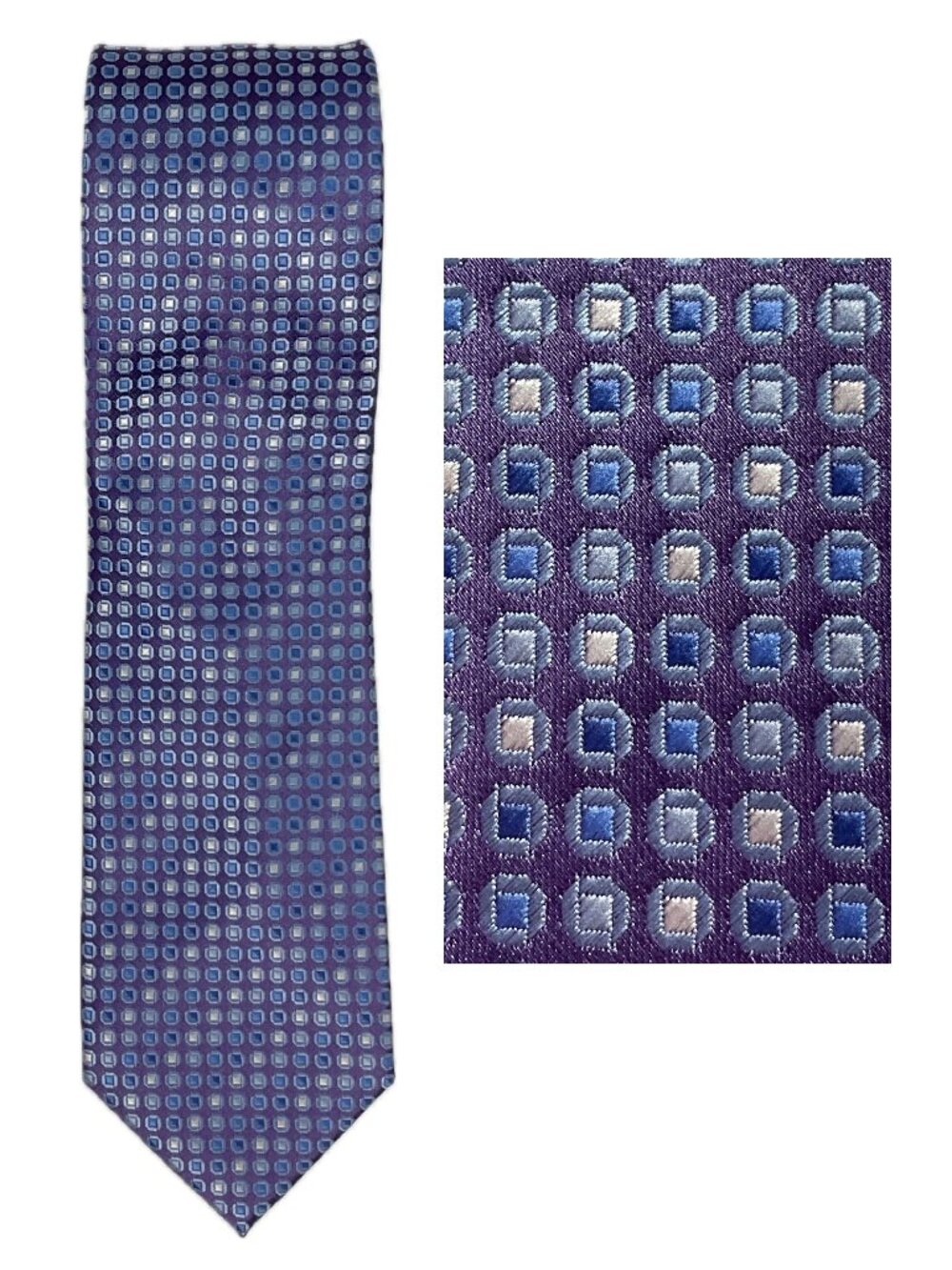 Van Heusen Mens Purple Blue Tie Classic